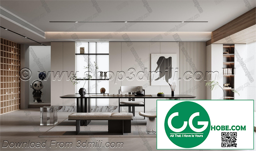 Tea Room 08 3D Model